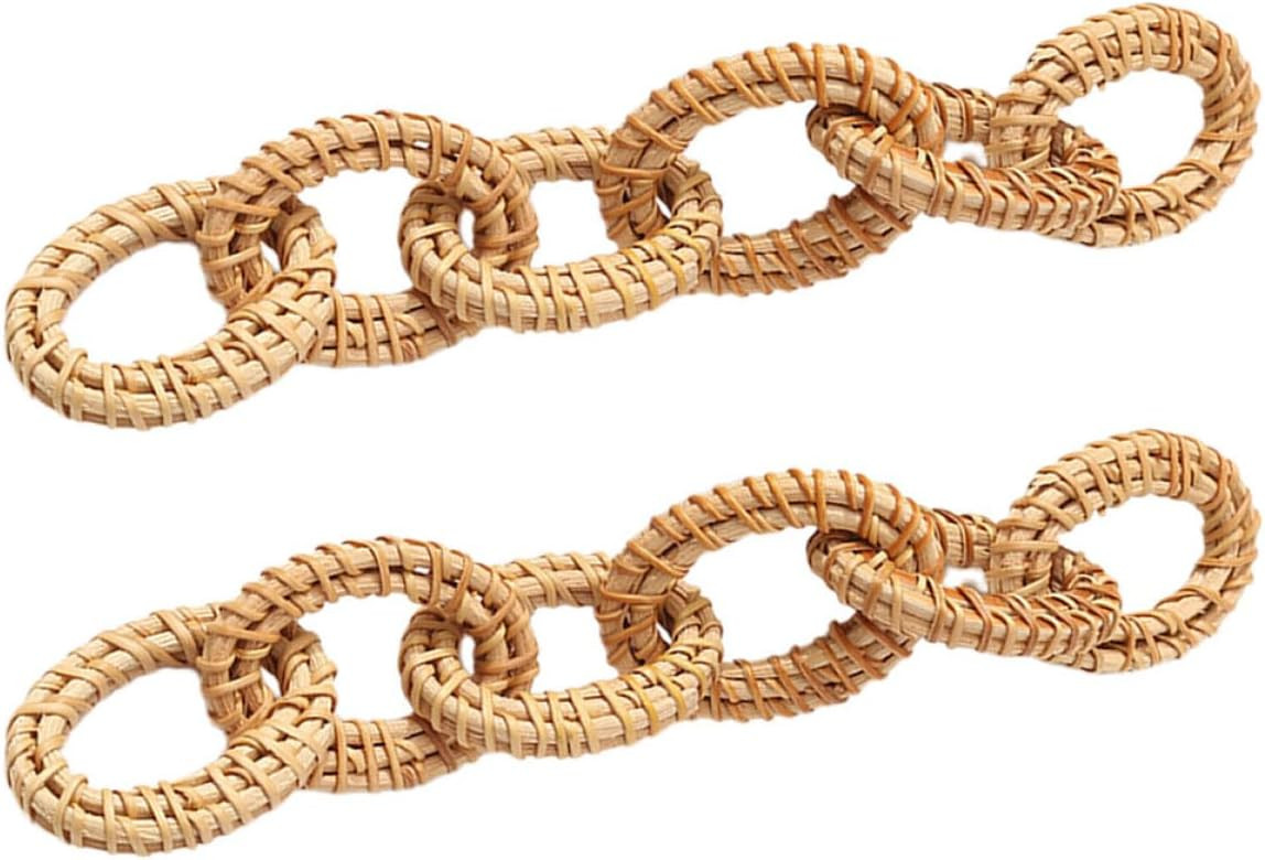 Decorative Rattan Chain Link Ornament 2pcs Rustic Woven Home Decor | Amazon (US)
