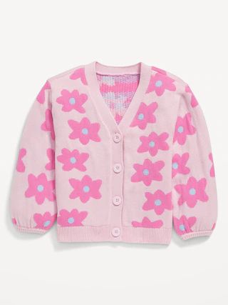Printed Button-Front Cardigan Sweater for Toddler Girls | Old Navy (US)
