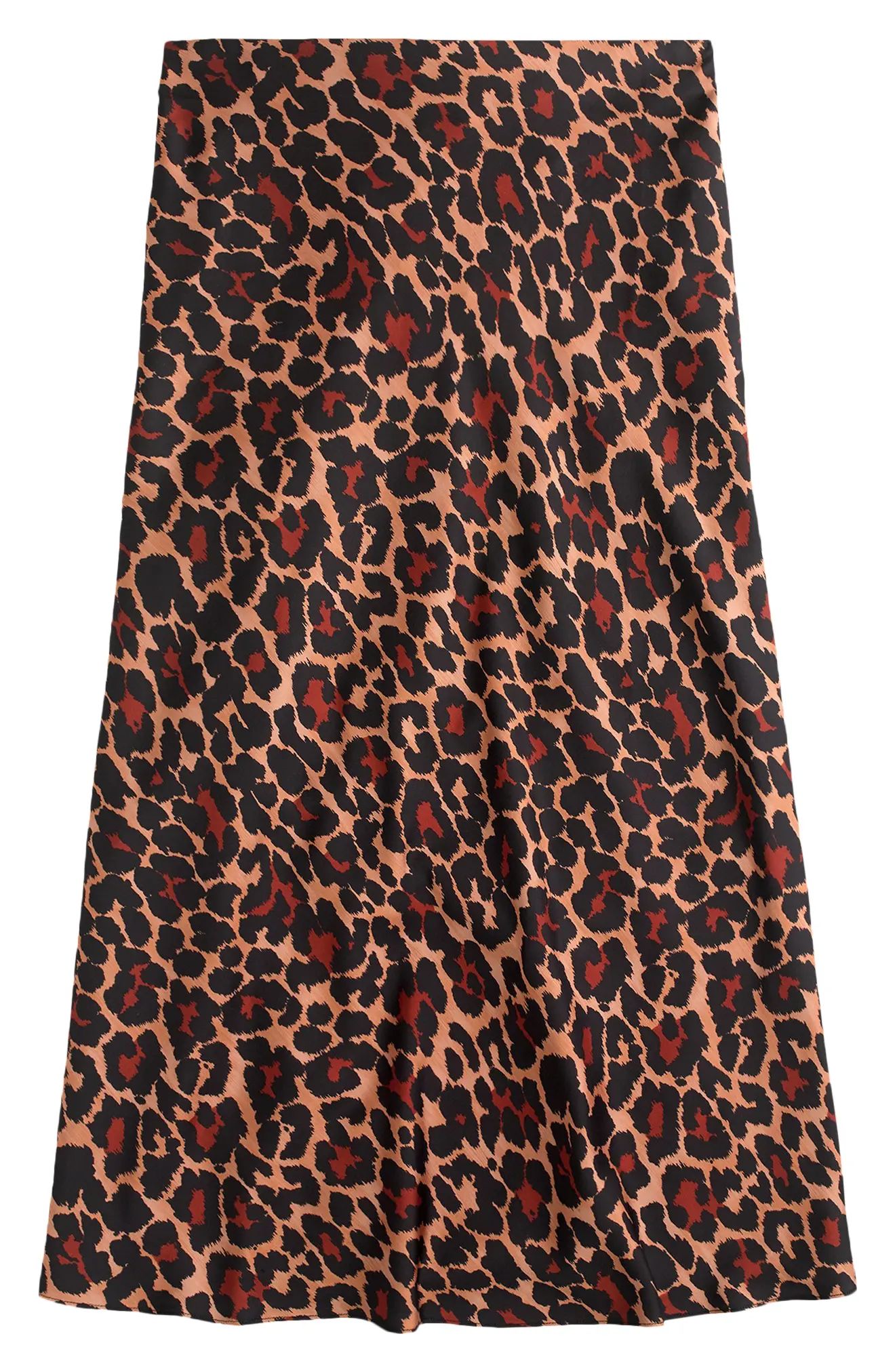 Women's J.crew Leopard Print Pull-On Slip Skirt, Size XX-Large - Brown | Nordstrom