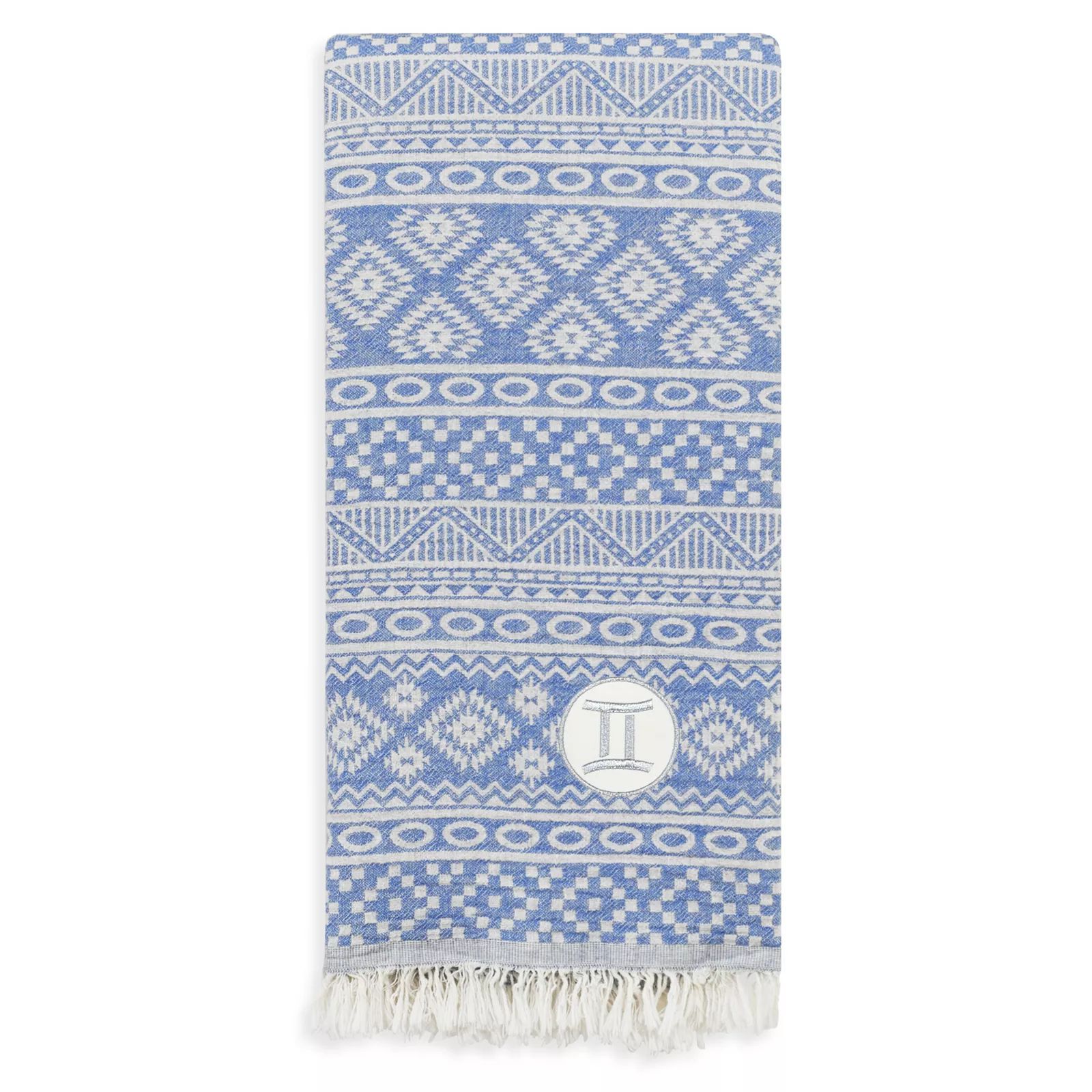 Linum Home Textiles Turkish Cotton Sea Breeze Horoscope Gemini Pestemal Beach Towel, Blue, BEACHTOWE | Kohl's