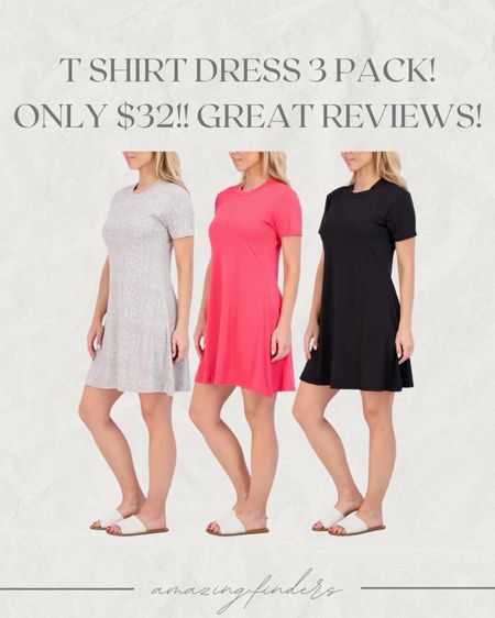 Real Essentials 3-Pack: Womens Soft Lounge Swing Casual T-Shirt Dress (Available in Plus Size)

#LTKworkwear #LTKfindsunder50 #LTKstyletip