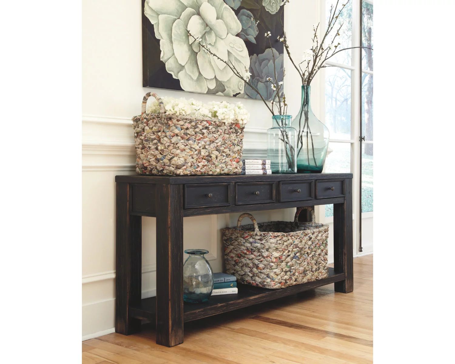 Signature Design by Ashley Gavelston Sofa Table, Black - Walmart.com | Walmart (US)