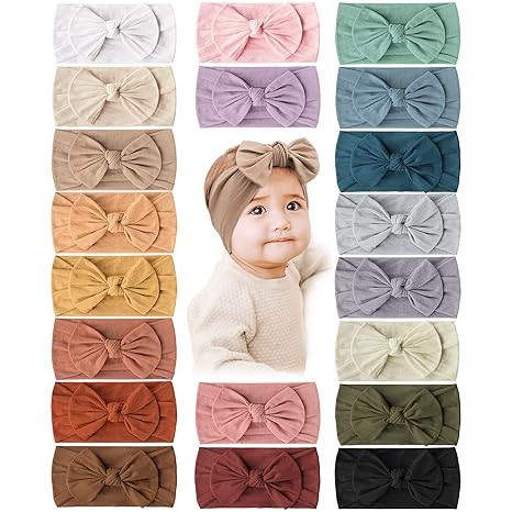 Prohouse 20PCS Baby Nylon Headbands Hairbands Hair Bow Elastics for Baby Girls Newborn Infant Tod... | Amazon (US)