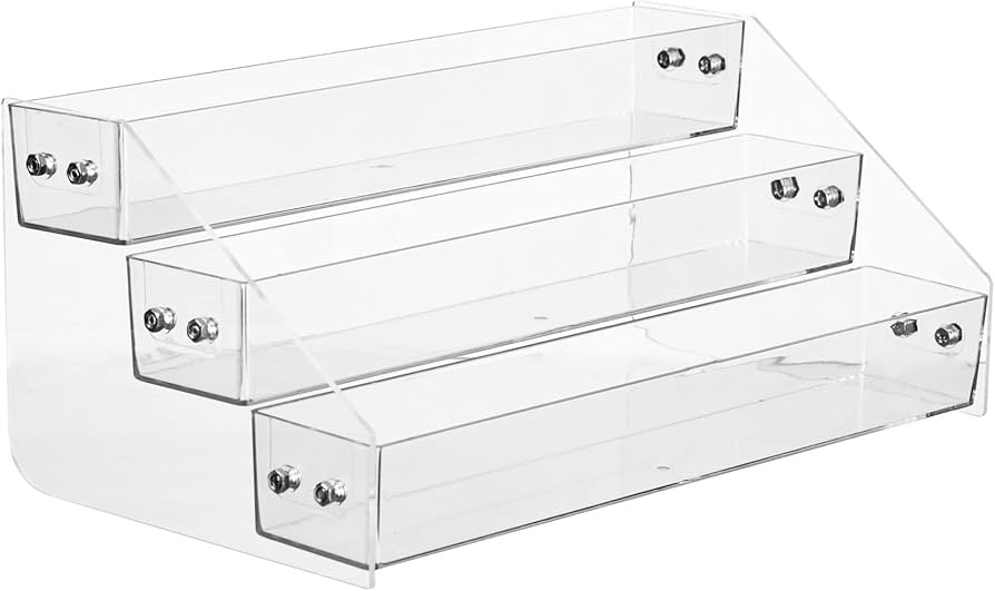 Acrylic Spice Rack, Tiered Spice Rack Shelf Seasoning Organizer for Countertop, Cabinet, Pantry, ... | Amazon (US)