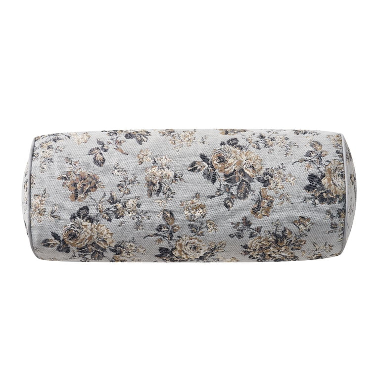 Mainstays 8" x 20" Grey/Multicolor Vintage Floral Jacquard Bolster Pillow | Walmart (US)