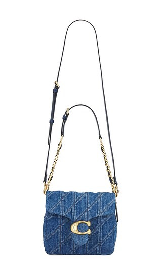 Quilted Denim Times Square Tabby Bag in Deep Blue | Revolve Clothing (Global)