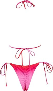 MOSHENGQI Women Sexy Brazilian Bikini 2 Piece Spaghetti Strap Top Thong Swimsuit Bathing Suit | Amazon (US)