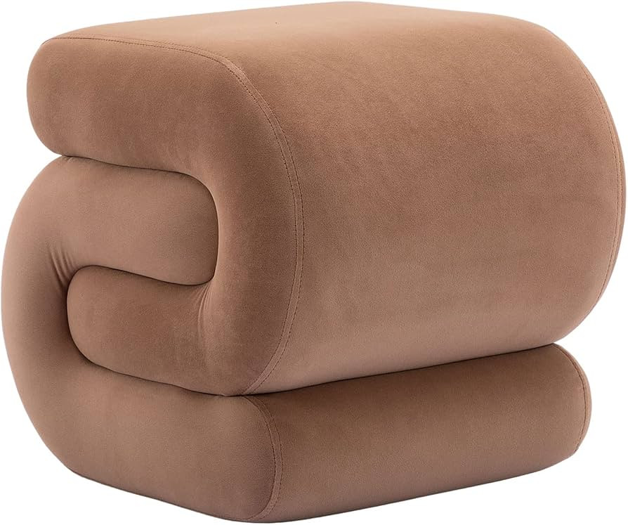 CALABASH Modern Foot Stool Ottoman,S-Shaped Velvet Vanity Stool,Upholstered Sofa Footrest Extra S... | Amazon (US)