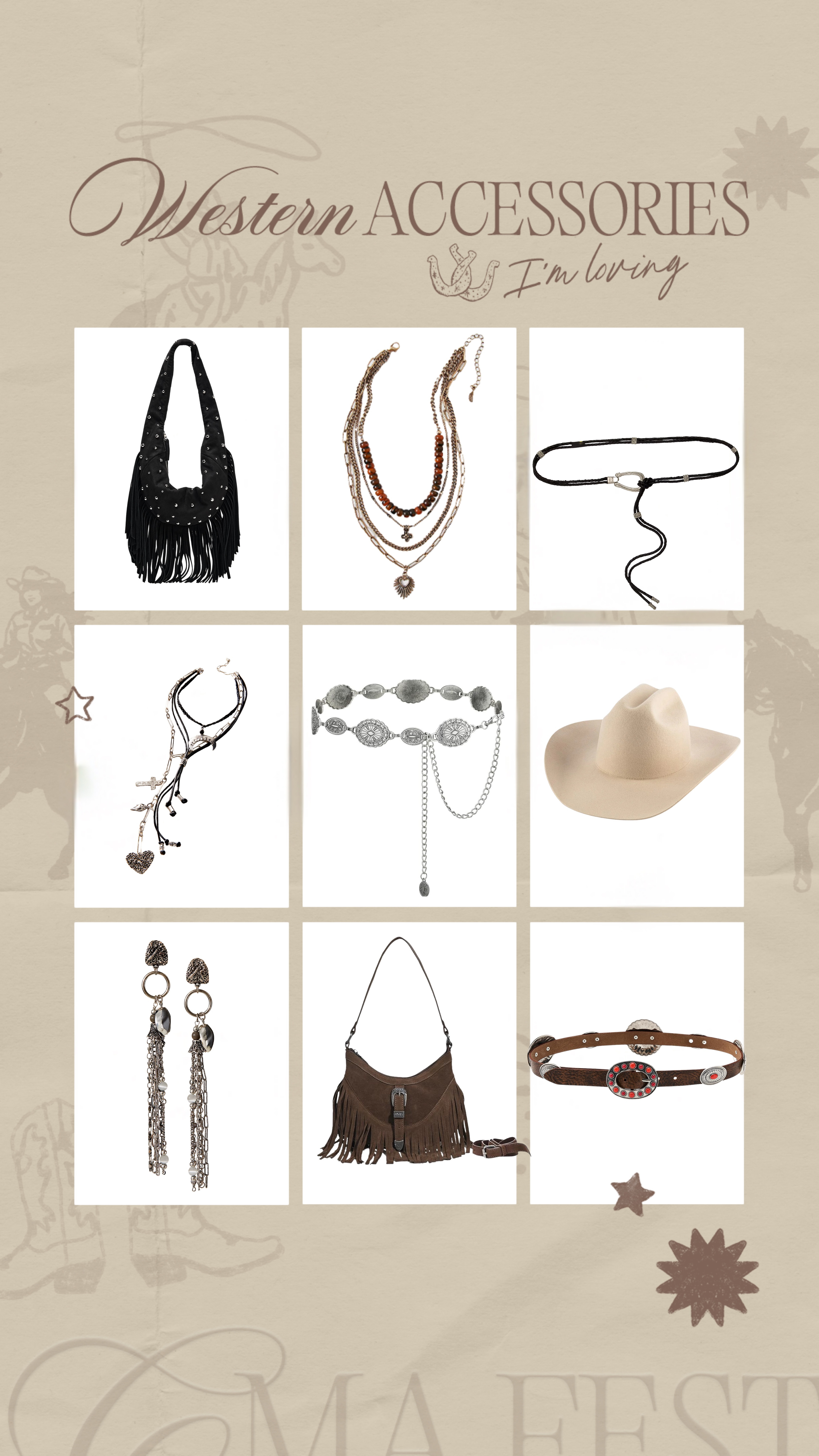 Western accessories I’m wearing this week🤎🤠 #concert #cmafest 

#LTKStyleTip #LTKSummerEdit #LTKSaleAlert