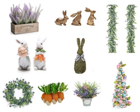 Spring decor. Easter decor. Easter bunnies. Easter. Spring. Faux flowers. Spring garland. Moss bunnies. Bunny decor. Home decor. Spring decorating. Seasonal decor. 

#LTKSeasonal #LTKFind #LTKhome