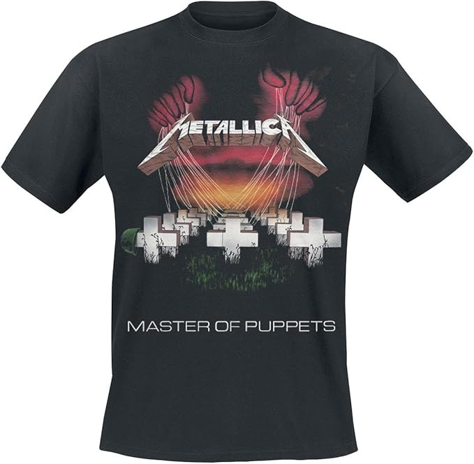 Metallica Men's Master of Puppets European Tour '86_Men_Bl_Ts: S Regular Fit Crew Neck Short Slee... | Amazon (UK)