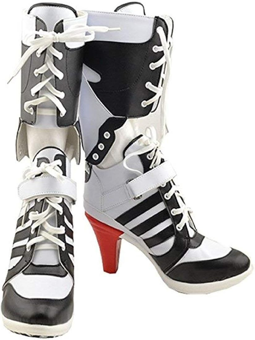 Amazon.com: Chong Sheng Womens Cosplay Halloween White PU Pleather Shoes High Heel Boots 3.6 ince... | Amazon (US)