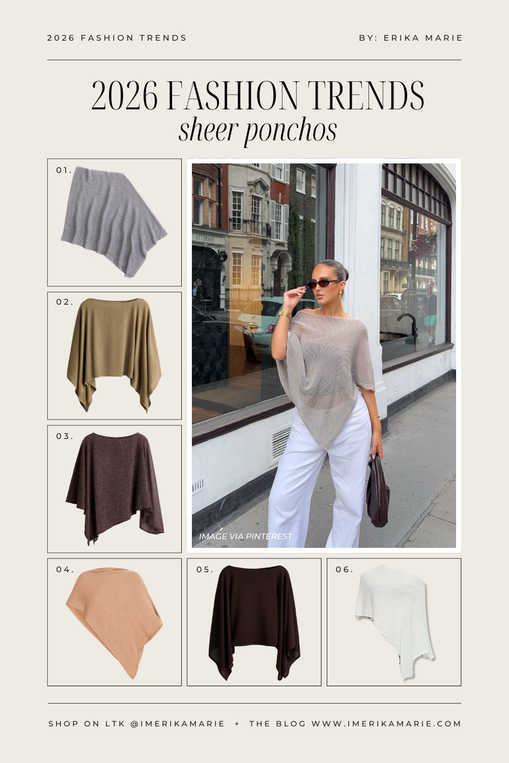 2026 Fashion Trends: Sheer Ponchos

sheer poncho. cape top. poncho. 

 

#LTKootd #LTKMidsize #LTKPetite