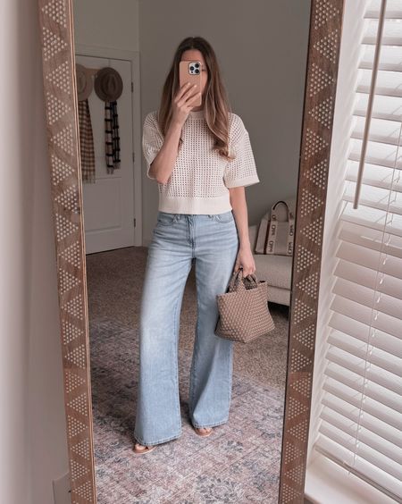 A crochet style tee with Madewell, jeans and sandals is a great way to dress for work or the weekend!

#LTKxMadewell #LTKSeasonal #LTKworkwear