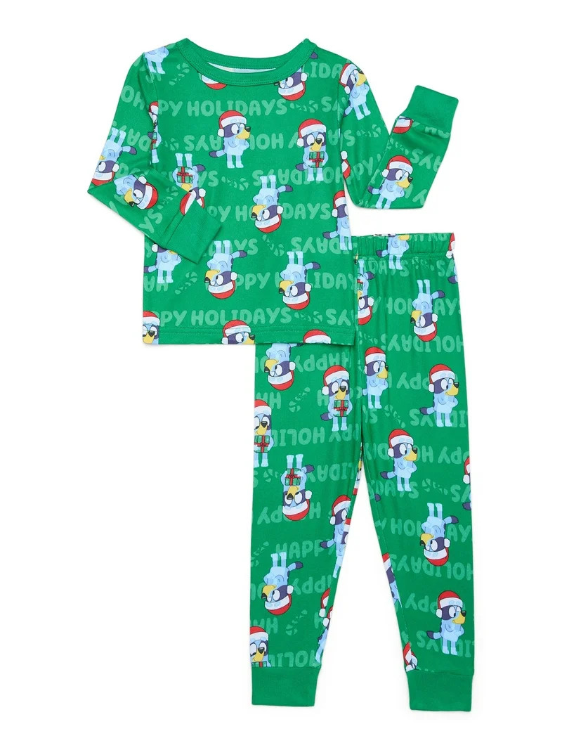 Character Toddler Christmas Snug Fit Top and Pants, 2-Piece Pajama Set, Sizes 12M-5T | Walmart (US)