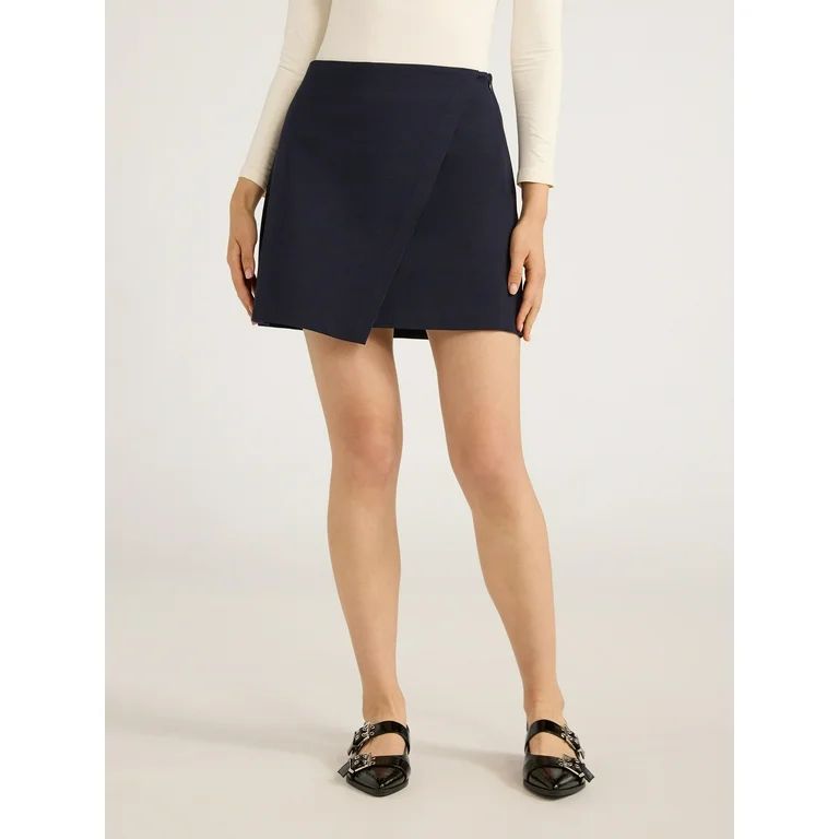 Scoop Women's Fold Over Ponte Mini Skirt, Sizes XS-XXL - Walmart.com | Walmart (US)