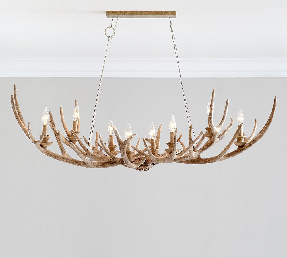Faux Antler Linear Chandelier | Pottery Barn (US)