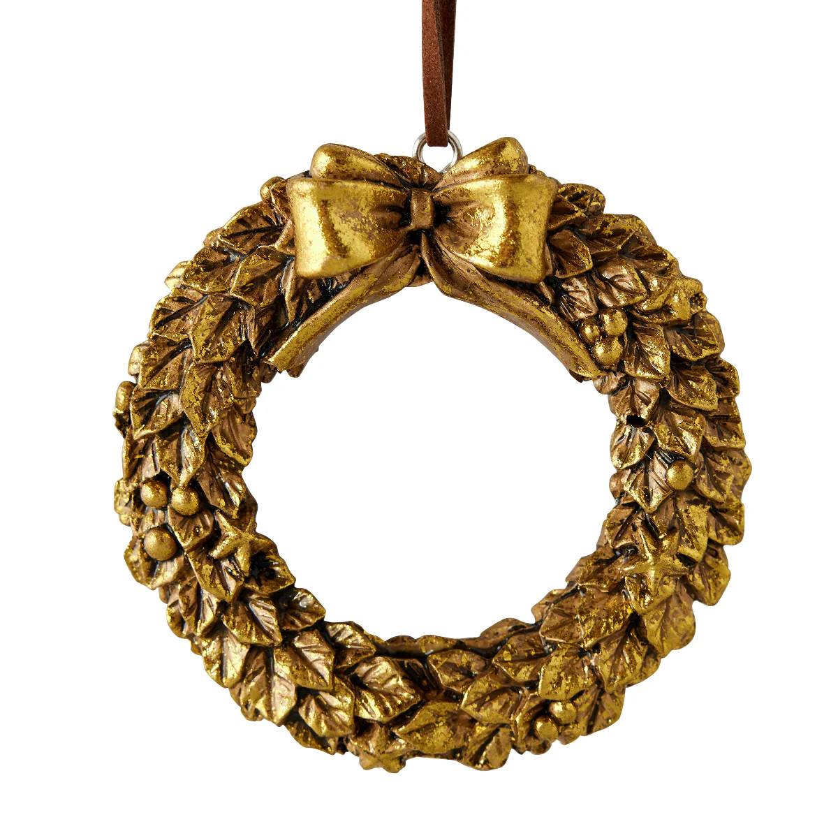 Wreath Ornament in Antique Gold | Caitlin Wilson Design