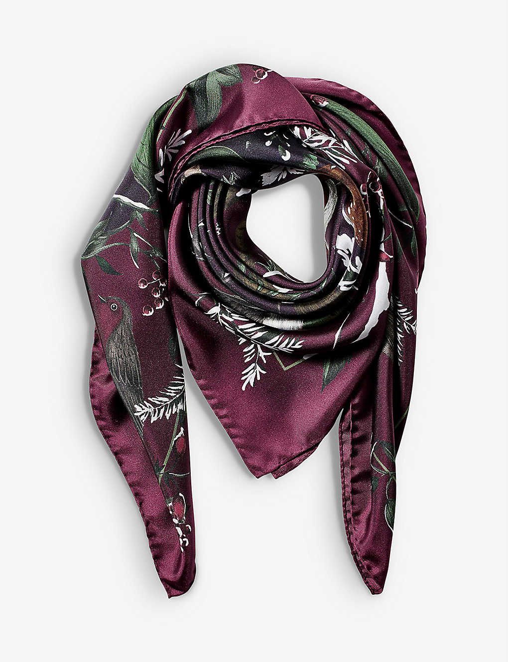 Woodland graphic-print silk scarf | Selfridges