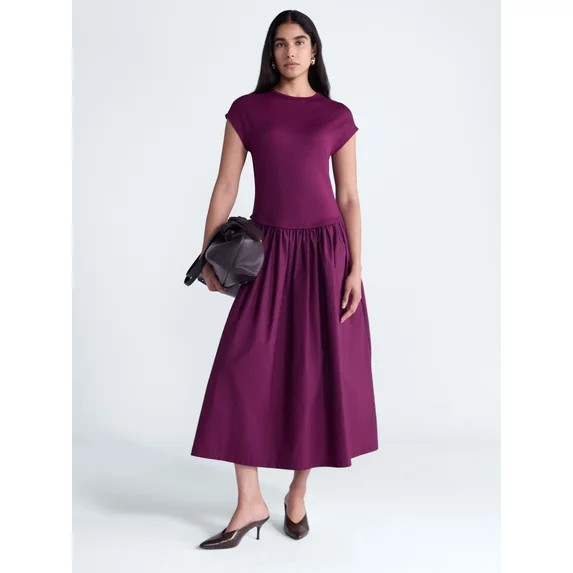 Scoop Women’s Maxi Dress with Short Dolman Sleeves, Sizes XS-4X | Walmart (US)