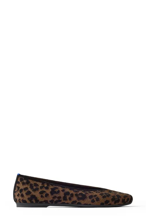 Rothy's The ReVelvet Max Square Toe Ballet Flat in Revelvet Spotted Cat at Nordstrom, Size 6 | Nordstrom