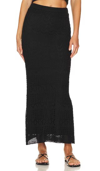 x REVOLVE Crochet Maxi Skirt in Black Shimmer | Revolve Clothing (Global)