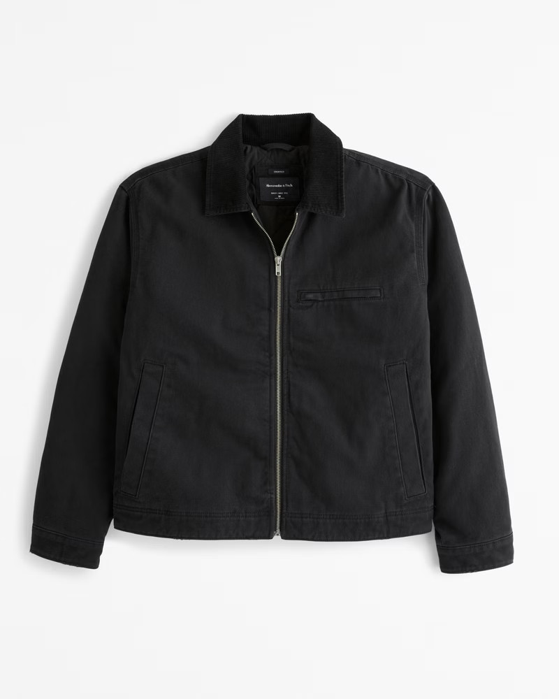 Cropped Zip Workwear Jacket | Abercrombie & Fitch (US)