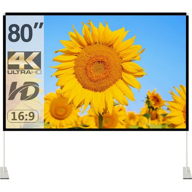 HOIN 80 inch 4K Portable Projector Screen Outdoor with Stand,16:9 Anti Crease Foldable Movie Scre... | Walmart (US)