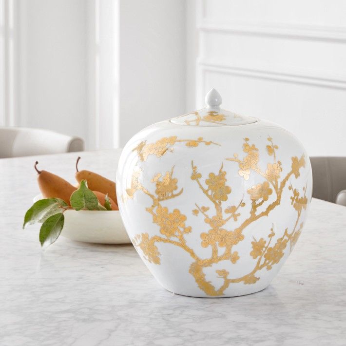 White and Gold Ginger Jar | Williams-Sonoma