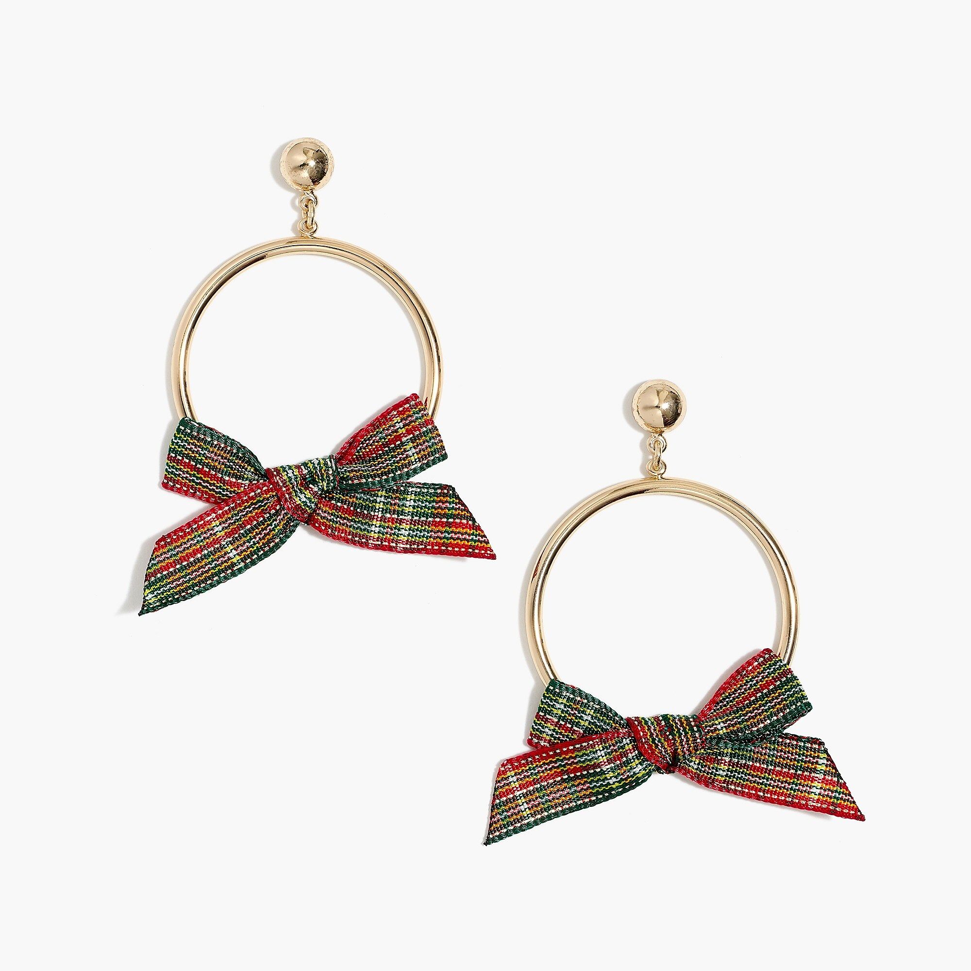 Plaid ribbon hoop earrings | J.Crew Factory