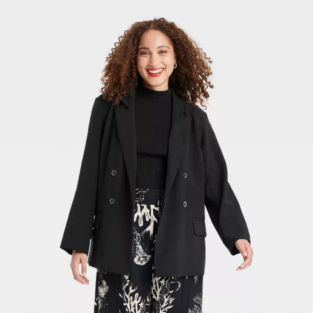 Women's Essential Blazer - A New Day™ Black XS | Target