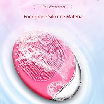 Electric Silicone Face Cleanser Brush Scrubber Ultrasonic Vibrating, Waterproof Facial Cleansing ... | Amazon (UK)