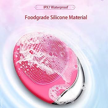 Electric Silicone Face Cleanser Brush Scrubber Ultrasonic Vibrating, Waterproof Facial Cleansing ... | Amazon (UK)