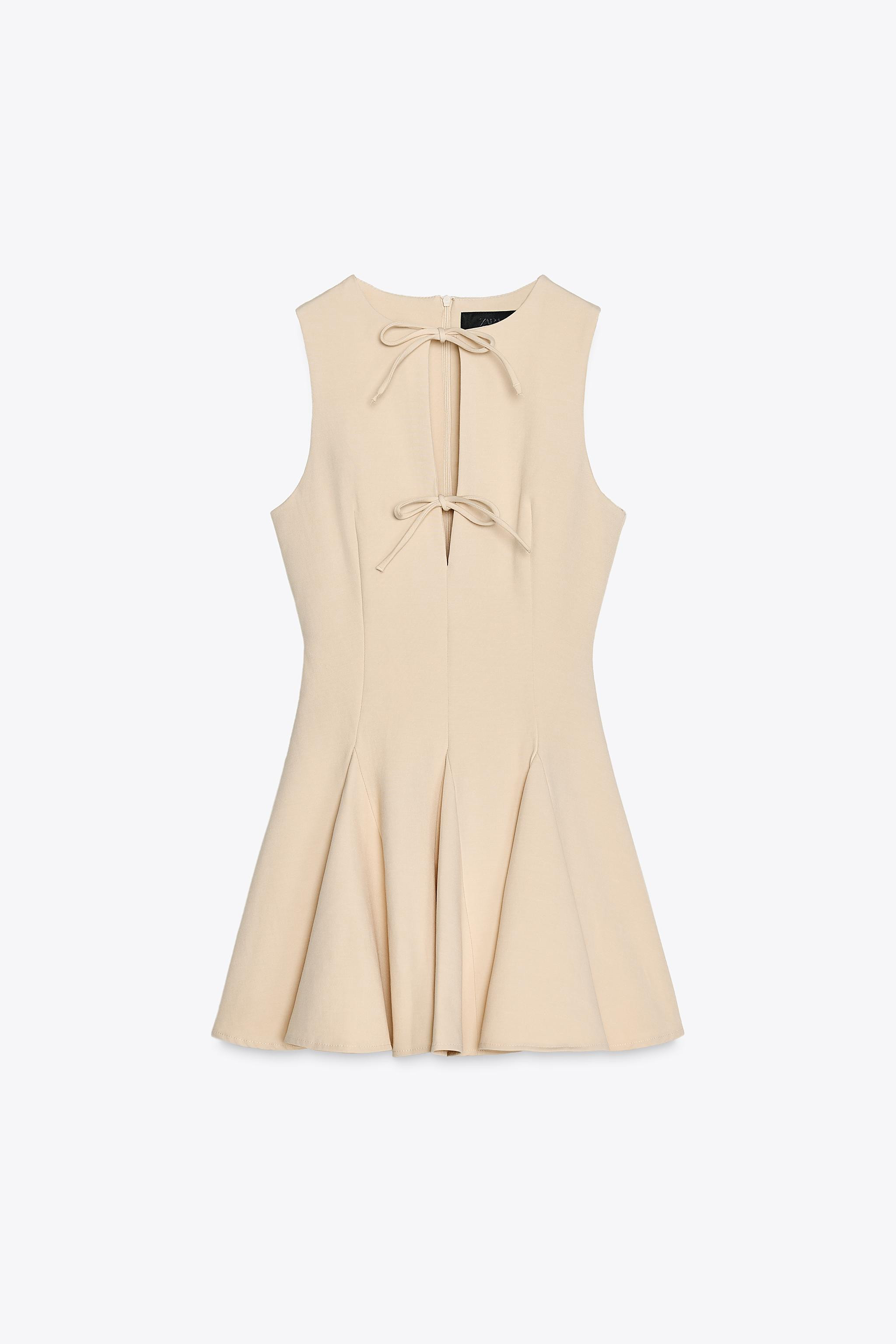 GODET BOW SHORT DRESS | Zara US