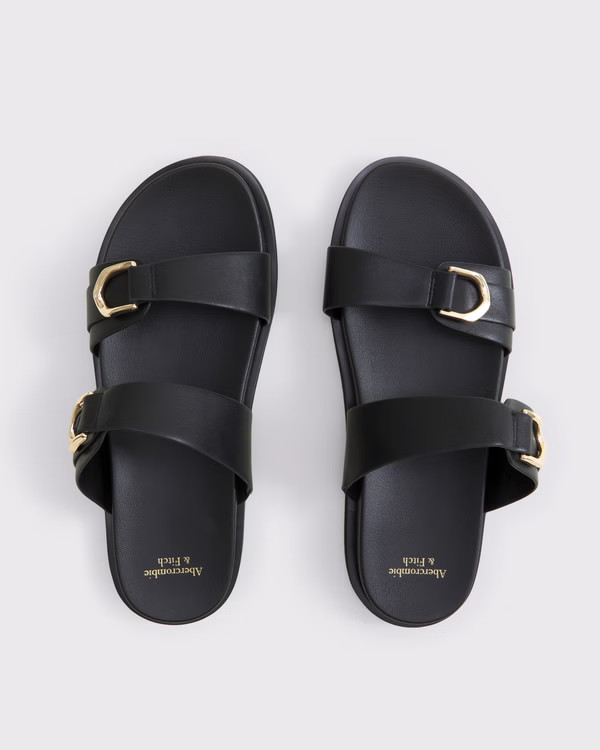 Double-Strap Hardware Sandals | Abercrombie & Fitch (US)