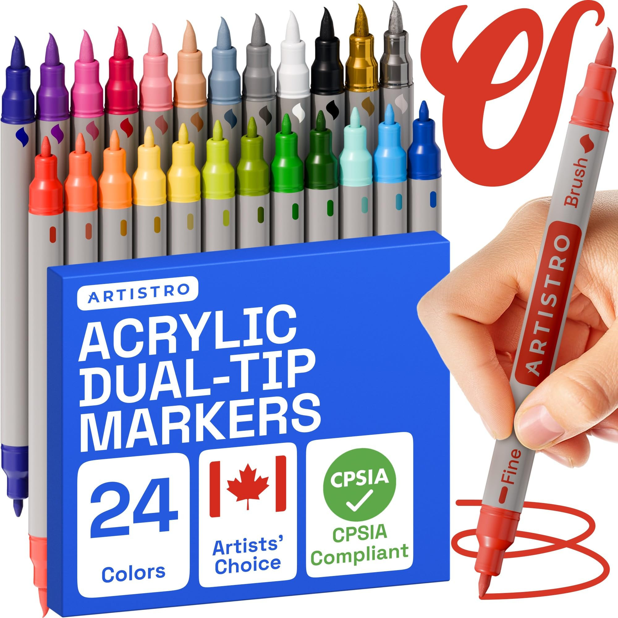 ARTISTRO Acrylic Paint Pens, Art Set Acrylic Paint Markers Dual Tip, Acrylic Markers for Fabric, ... | Amazon (CA)