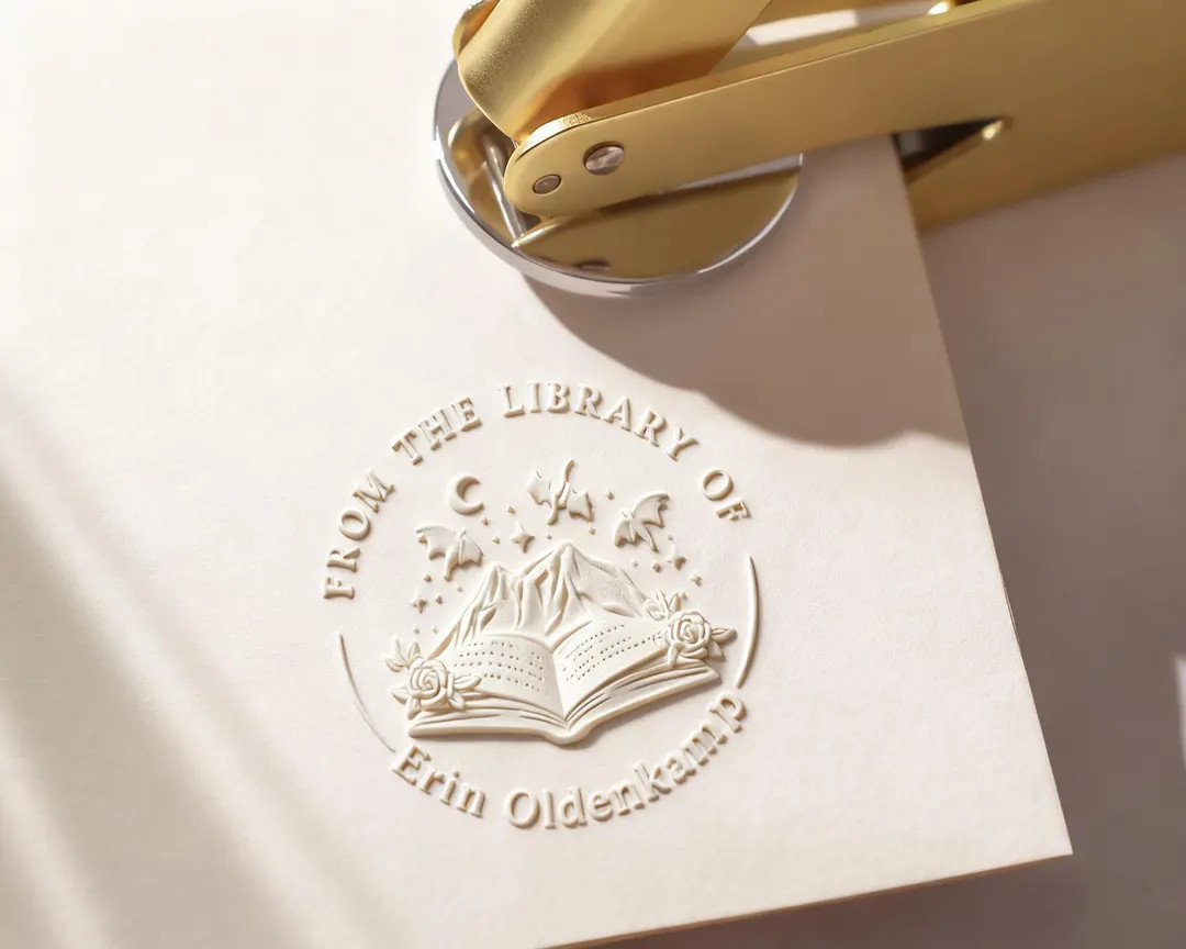 Book Embosser Personalized - Custom From the Library of Book Stamp, Library Embosser Stamp, Ex Li... | Etsy (US)