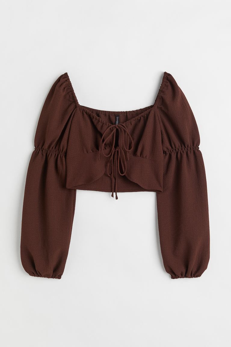 Tie-front Long-sleeved Blouse | H&M (US + CA)