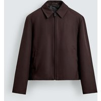 Zara - Cropped Fit Jacket - Men - Maroon - Men | Zara US