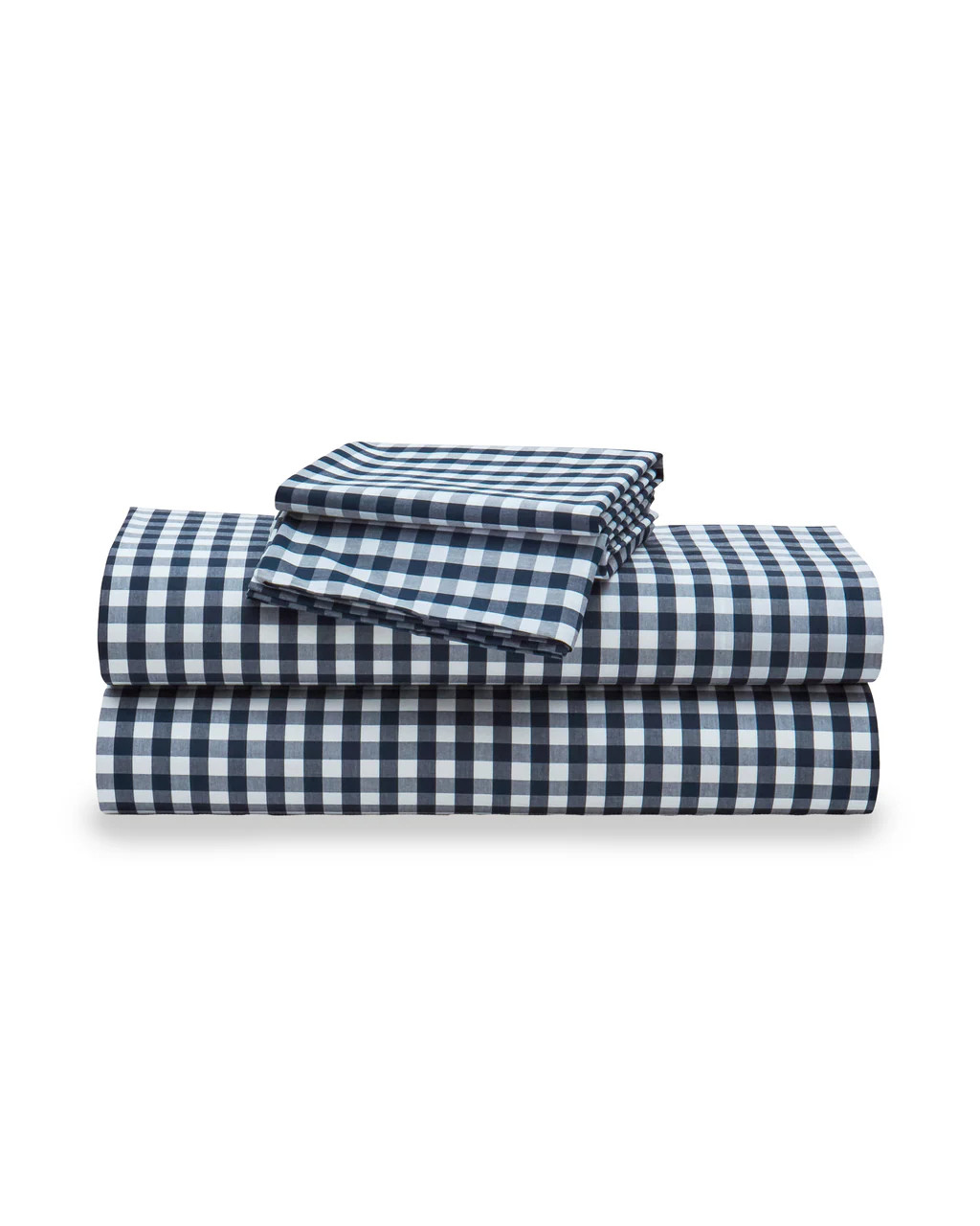 Luxe Premium Cotton Navy Gingham Bed Sheets | Petite Plume