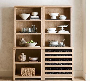 Modern Farmhouse Shelf with Wine Storage (68") | Pottery Barn (US)