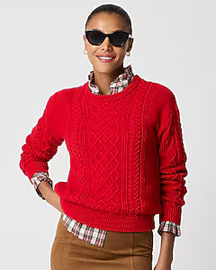 Cable crewneck sweater | J.Crew Factory