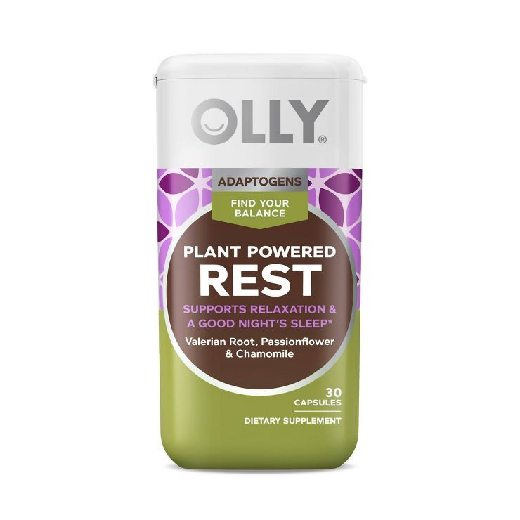 Olly Plant Powered Rest Adaptogen Capsules - Valerian Root/Passion Flower/Chamomile - 30ct | Target