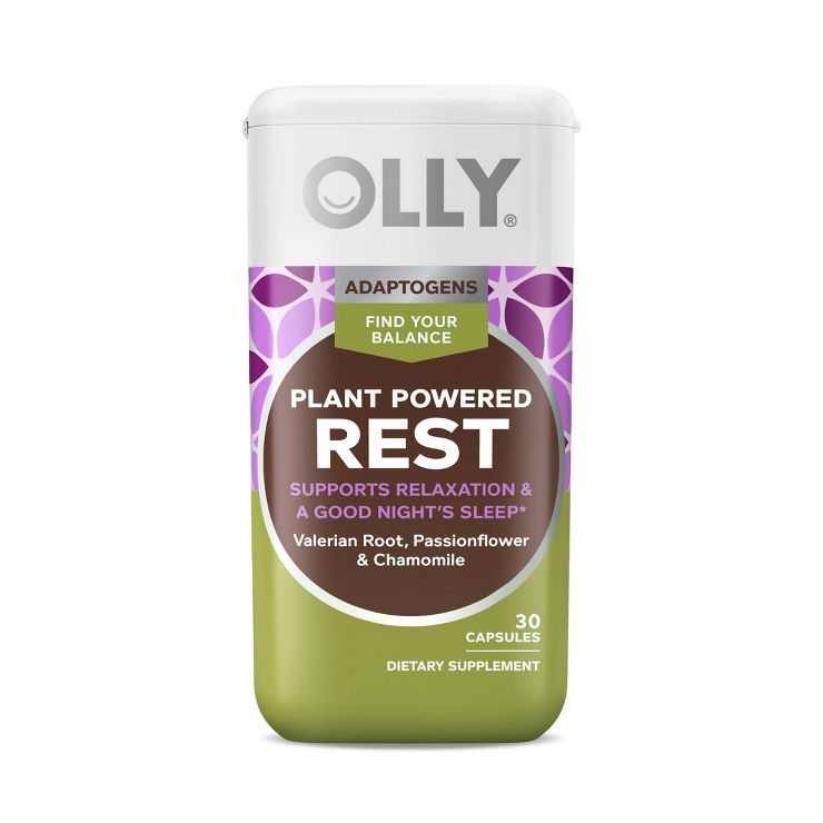 Olly Plant Powered Rest Adaptogen Capsules - Valerian Root/Passion Flower/Chamomile - 30ct | Target