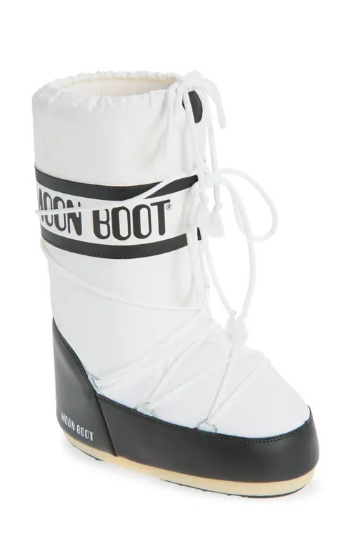Moon Boot® Icon Boot in Black/White at Nordstrom, Size 35 | Nordstrom