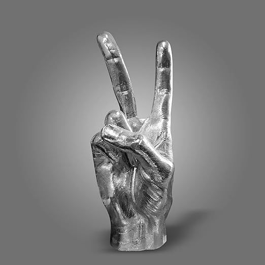 Silver (Black) Polyresin Hand Gesture Desk Statues Finger Sculpture Decor - Silver (Black) Person... | Amazon (US)