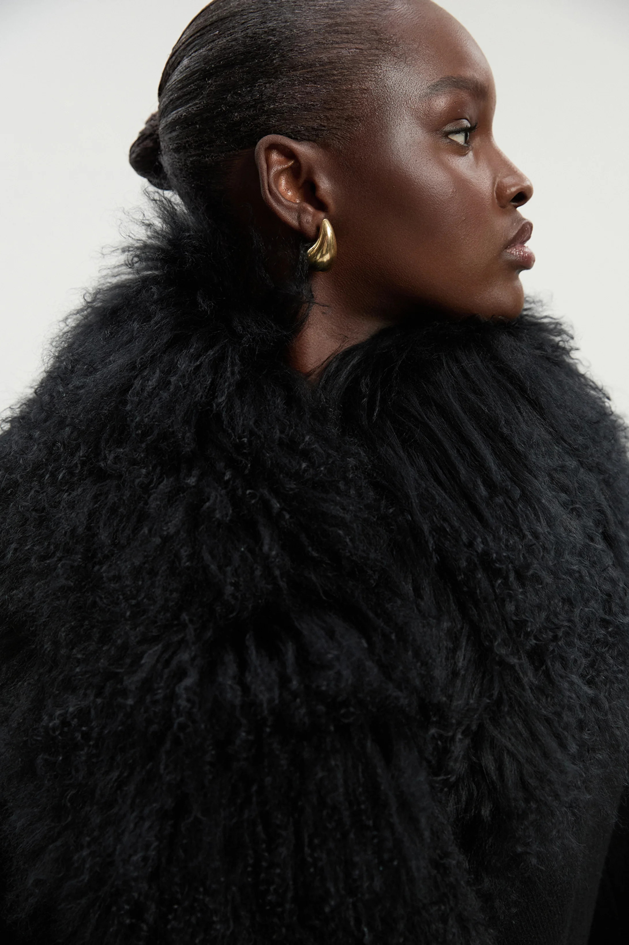 Wool Detachable Collar Tailored Double Breasted Midi Coat | Karen Millen UK + IE + DE + NL