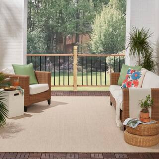 Courtyard Natural 9 ft. x 12 ft. All-over design Contemporary Area Rug | The Home Depot