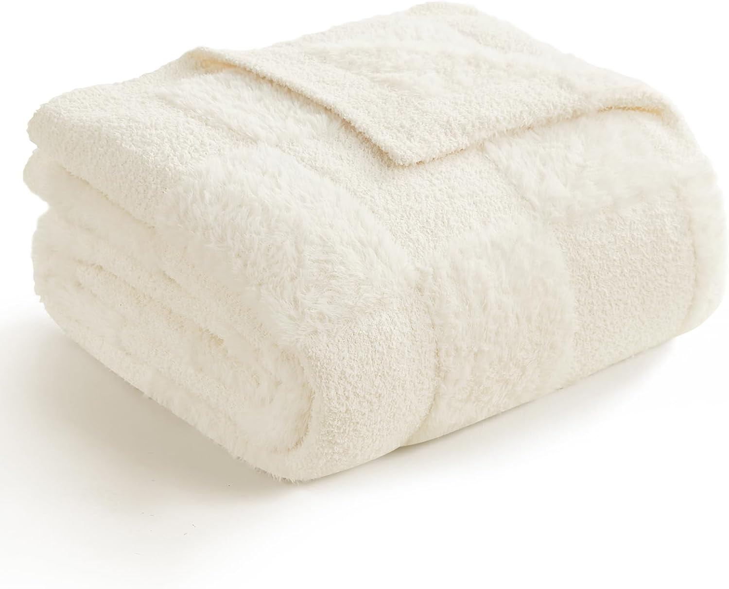 Snuggle Sac Checkered Throw Blanket Faux Fur Microfiber Blankets for Couch,Cozy Soft Warm Blanket... | Amazon (US)