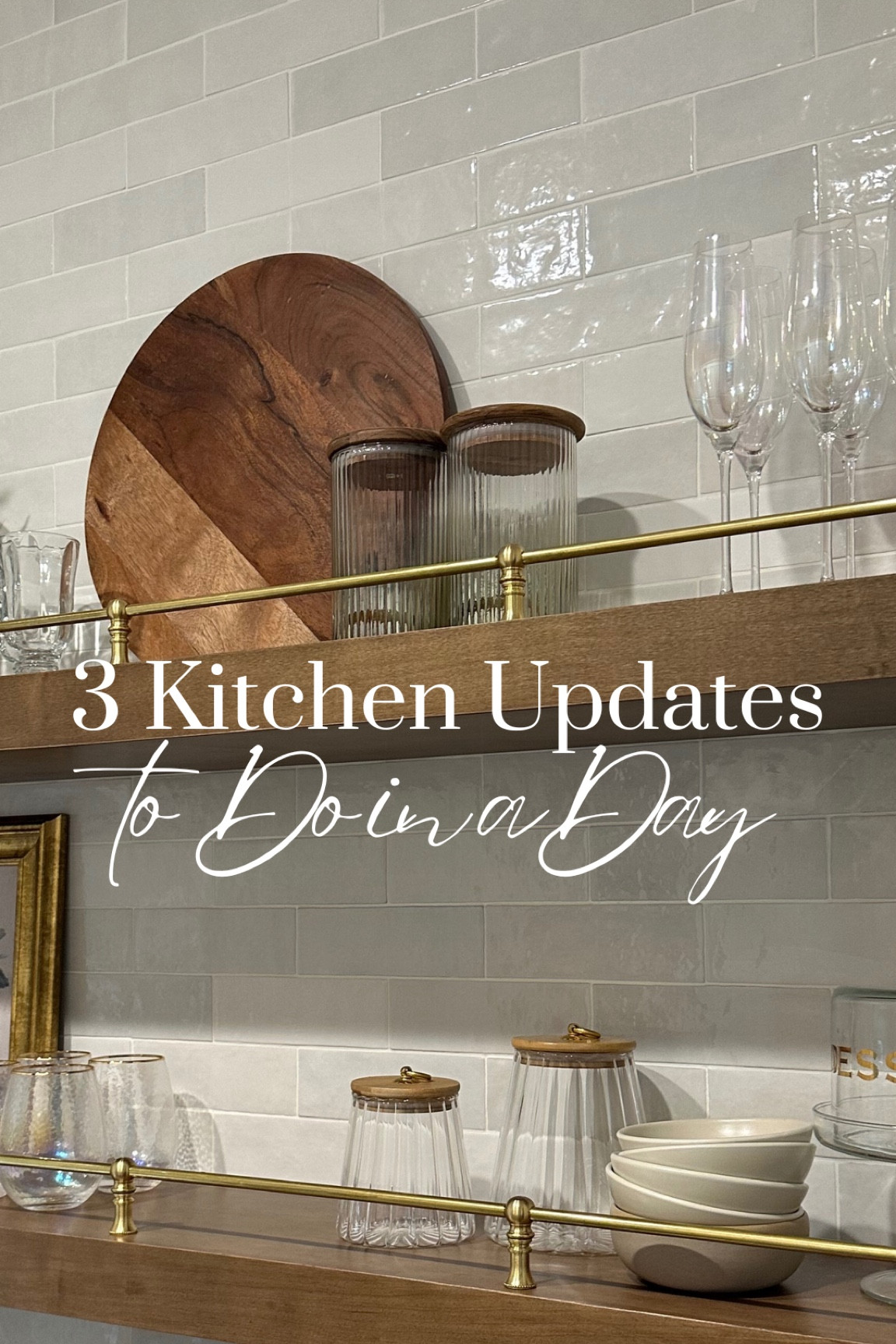 Kitchen updates to upgrade your design. Grass gold shelf railing, DIY designer Elliott pendant, and creating a wood island with Retique It. Bathroom cabinets, furniture makeover, island lighting  

#LTKStyleTip #LTKHome #LTKFindsUnder100